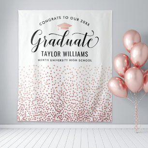 Glückwunsch unseres Graduate Rose Gold Confetti Pa Wandteppich