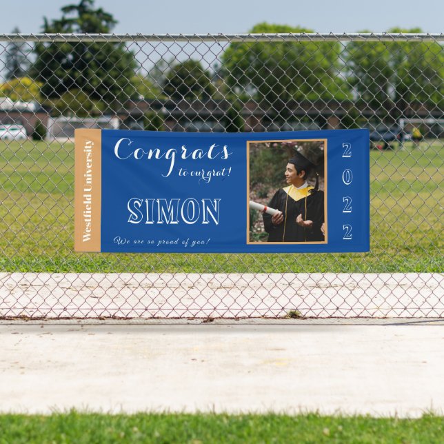 Glückwunsch von Our Grad Blue Banner (Insitu)