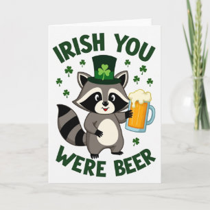 Glückwunsch-Waschbär St. Patrick's Day Karte