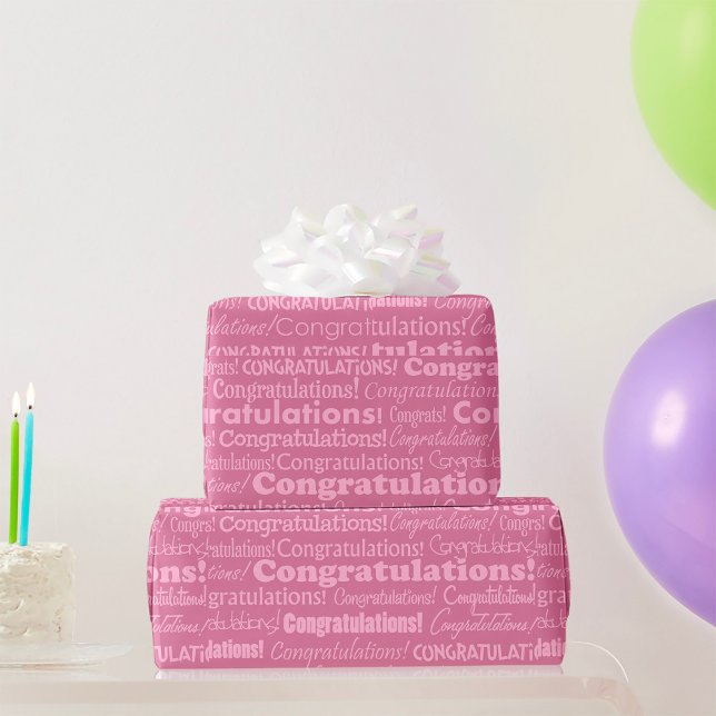 Glückwunsch zu Hochzeiten in rosa Wrapping Paper Geschenkpapier (Von Creator hochgeladen)