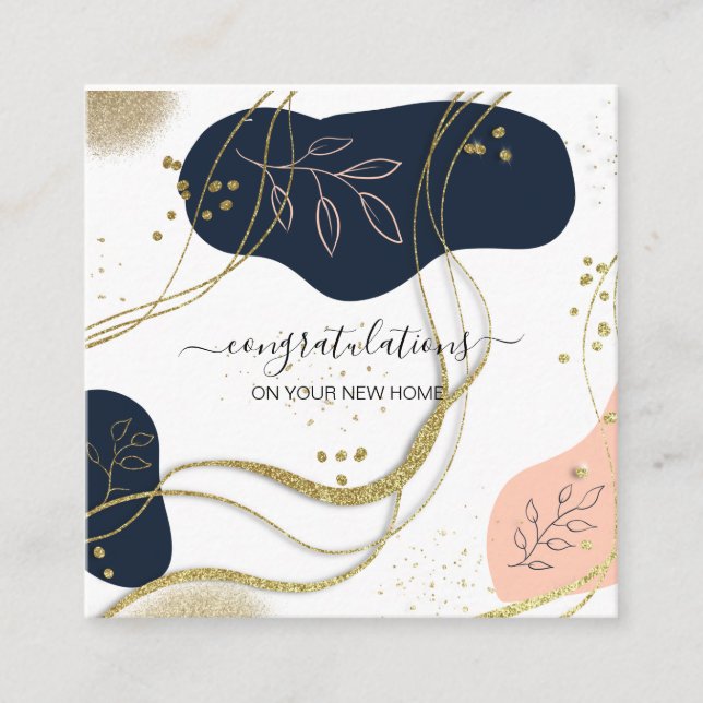 Glückwunsch zu Ihrem neuen Zuhause Real Anwesen Ag Quadratische Visitenkarte (Vorderseite)