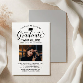 Glückwunsch zu unserem Schwarzen Script-Foto Einladung