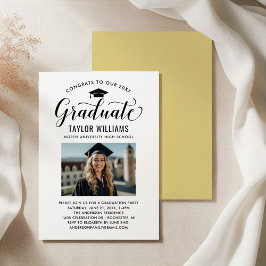 Glückwunsch zu unserem Schwarzen Script-Foto Einladung