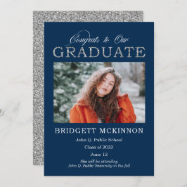 Glückwunsch zu unseren Graduierten Imitate Silbern Ankündigung