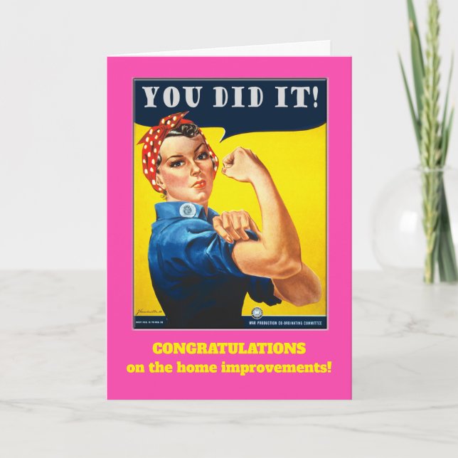 Glückwunsch Zuhause Verbesserung Rosie The Riveter Karte (Vorderseite)