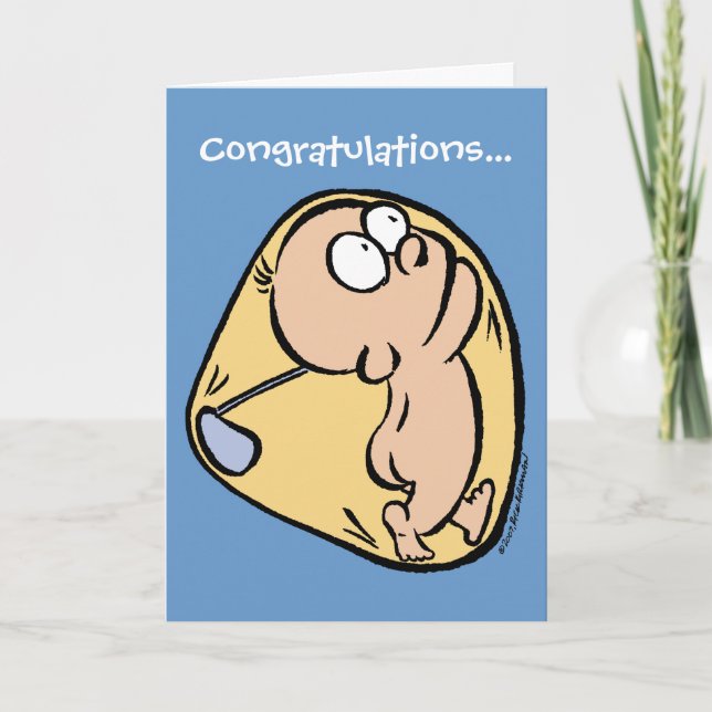 Glückwunsch-Zukunft Golfspieler-Blau Karte (Vorderseite)