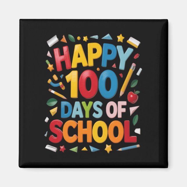 Glückwunsch zum 100. Schultag Magnet (Vorne)