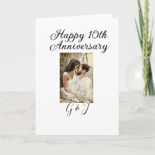 Glückwunsch zum 10. Hochzeitstag Foto Paar Name Bu Karte