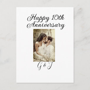 Glückwunsch zum 10. Hochzeitstag Foto Paar Name Bu Postkarte