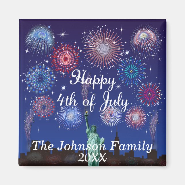 Glückwunsch zum 4. Juli in New York Magnet (Vorne)