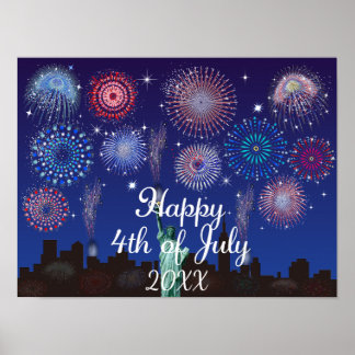 Glückwunsch zum 4. Juli in New York Poster
