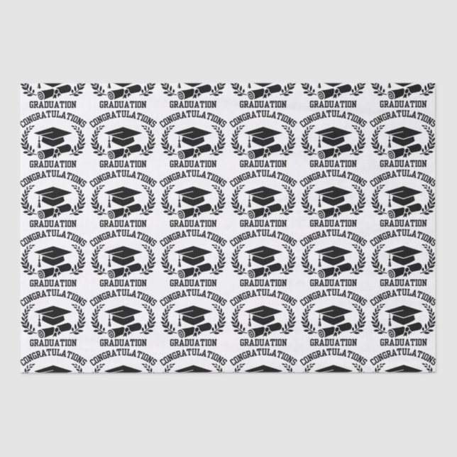 Glückwunsch zum Abschluss-Tissue Paper Seidenpapier (Vorderseite)