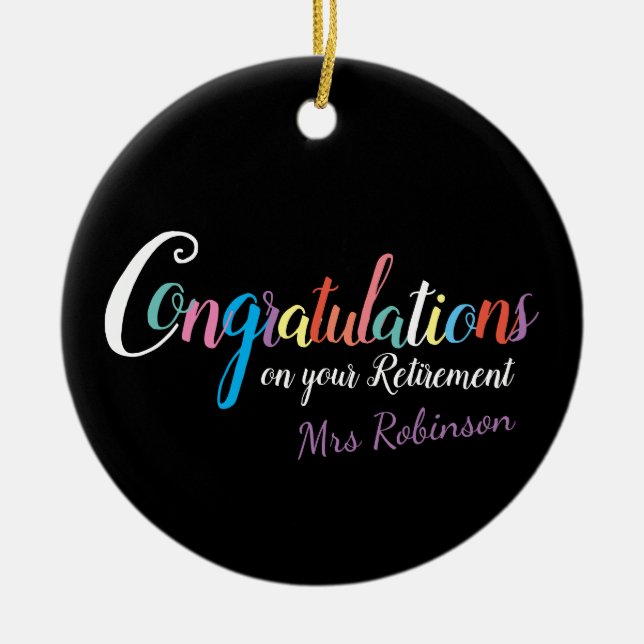 Glückwunsch zum Ausscheiden von Lehrern Keramik Ornament (Vorne)