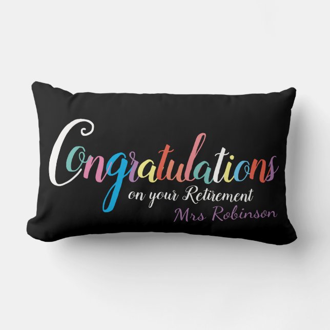 Glückwunsch zum Ausscheiden von Lehrern Lendenkissen (Vorderseite)