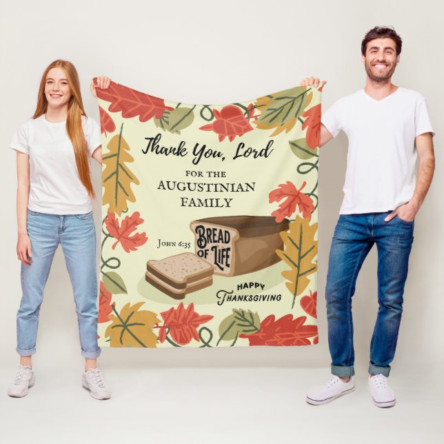 Glückwunsch zum Erntedankfest BREAD von LIFE Famil Fleecedecke (Beispiel)