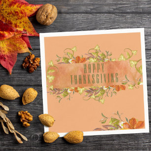 Glückwunsch zum Erntedankfest Rustikale Herbstleav Serviette