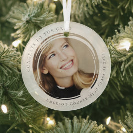 Glückwunsch zum Foto des Grand Abschluss Ornament Aus Glas