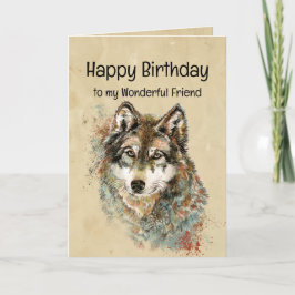 Glückwunsch zum Geburtstag, Freund Wolf, Wölfe Karte