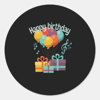 Glückwunsch zum Geburtstag Luftballons Geschenke K Runder Aufkleber