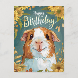 Glückwunsch zum Geburtstag Meerschweinchen  Postkarte