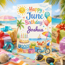 Glückwunsch zum Juni-Geburtstag Karte für Jungen S