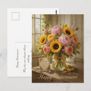Glückwunsch zum Ruhestand Sonnenblumenstrauß Postkarte