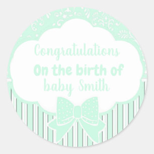 Glückwunsch zur Geburt Runder Aufkleber