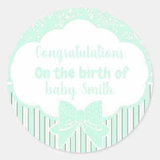 Glückwunsch zur Geburt Runder Aufkleber