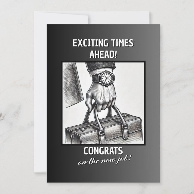 Glückwunsch zur neuen Aufgabe Feiertagskarte (Vorderseite)