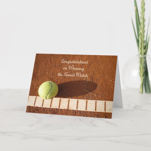 Glückwunsch zur Tennis Match Win Card Dankeskarte (Vorderseite)