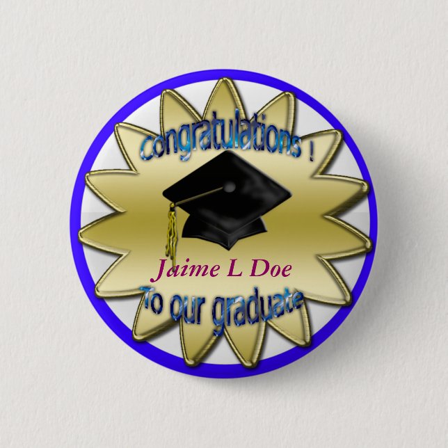 Glückwunschabsolvent Gedenk Button (Vorderseite)