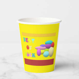 Glückwunschbotschaft gelb pappbecher