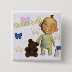 Glückwünsche A, schwanger, ein Baby erwartend Button