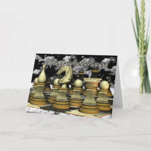 Glückwünsche auf dem Gewinnen in der Schach-Karte Karte