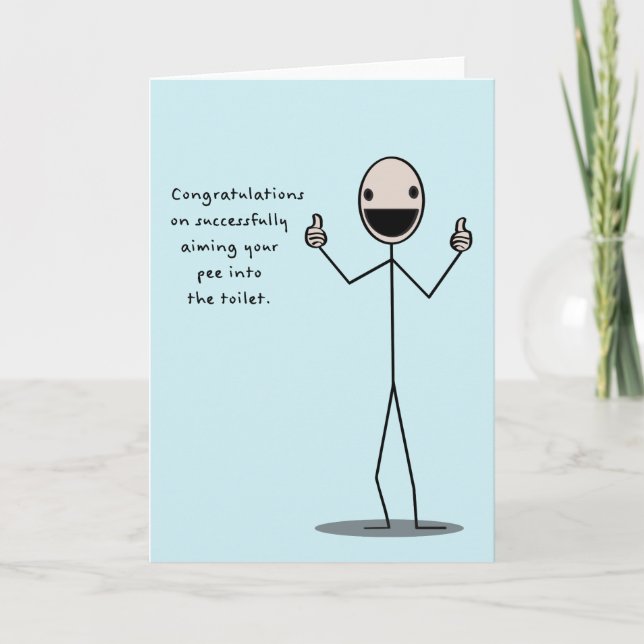 Glückwünsche auf Ihr Pipi erfolgreich zielen Karte (Vorderseite)