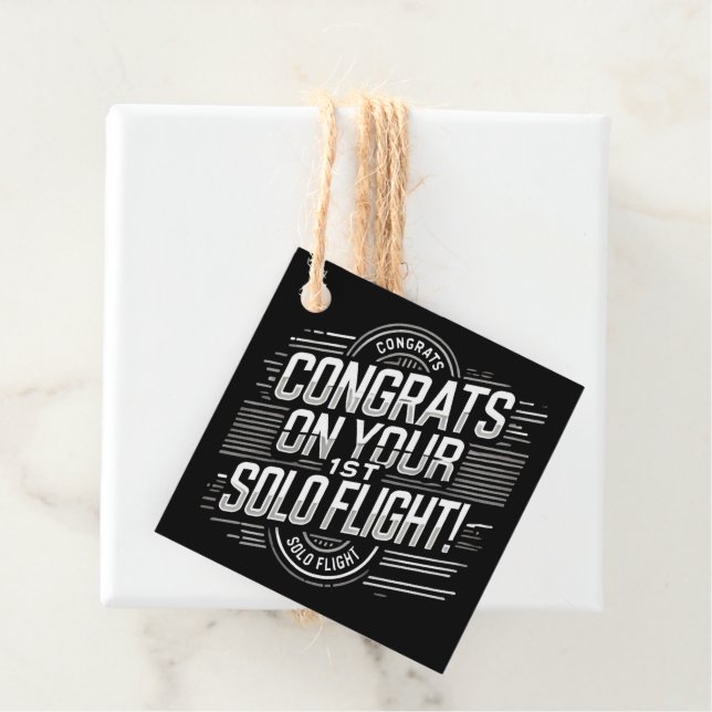 Glückwünsche auf Ihrem 1. Solo Flug! Geschenkanhänger (Beispiel)