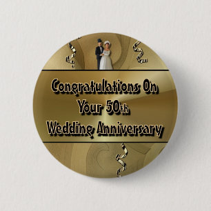 Glückwünsche auf Ihrem 50. Hochzeitstag Button