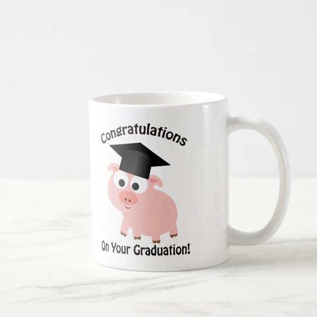 Glückwünsche auf Ihrem Abschluss! Schwein Tasse (Rechts)