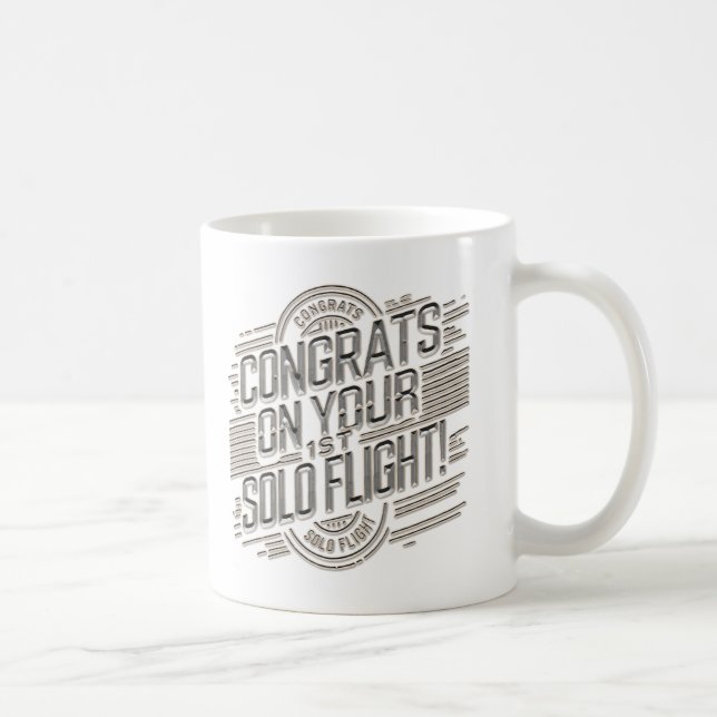 Glückwünsche auf Ihrem ersten Solo-Flug Kaffeetasse (Rechts)