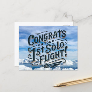 Glückwünsche auf Ihrem ersten Solo-Flug Postkarte