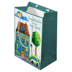 Glückwünsche auf Ihrem neuen Zuhause-Medium Mittlere Geschenktüte