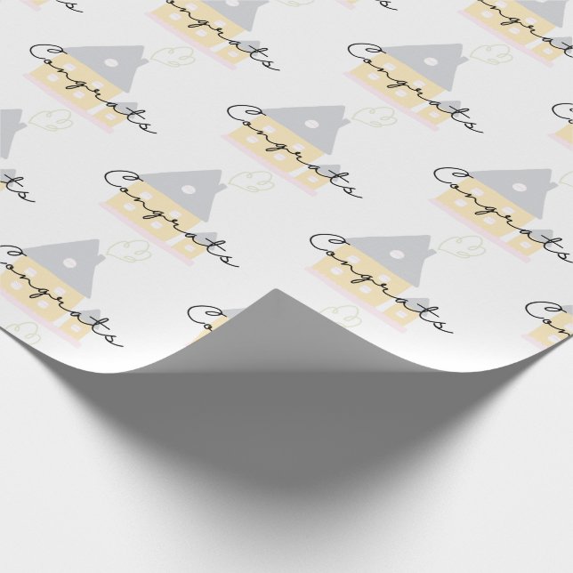 Glückwünsche auf Ihrem neuen Zuhause-Wrapper Geschenkpapier (Ecke)
