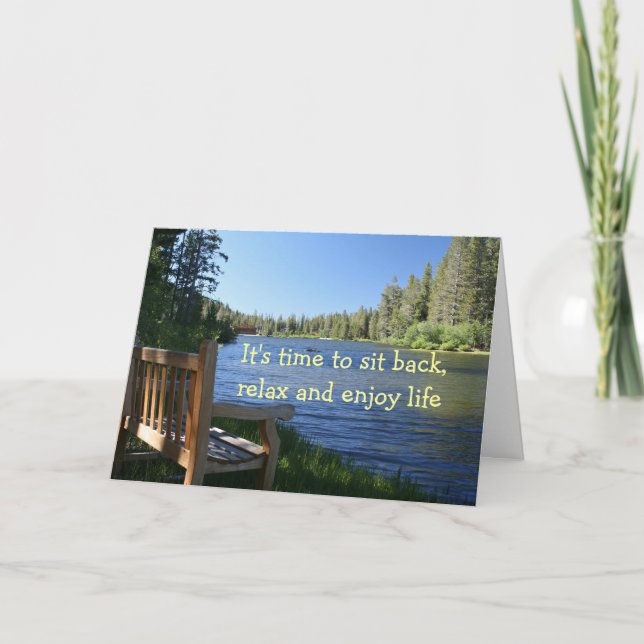 Glückwünsche auf Ihrem Ruhestand, Bank, See Karte (Vorderseite)