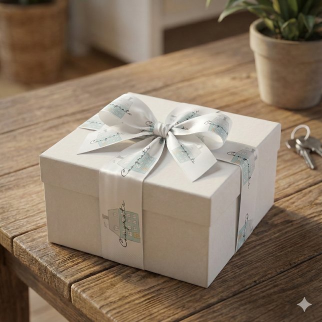 Glückwünsche auf Ihrer neuen Zuhause-Multifunktion Satinband (Celebrate a new home owner with this thoughtful, "Congrats" ribbon! )