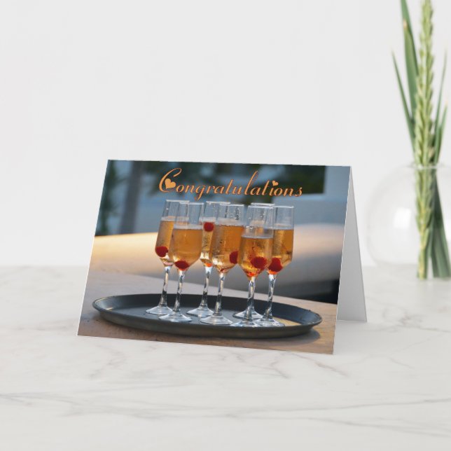 Glückwünsche Champagne Weds eben Karte (Vorderseite)