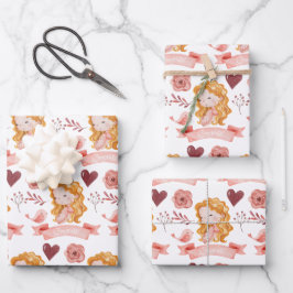 Glückwünsche, die Papierblätter umblättern Geschenkpapier Set