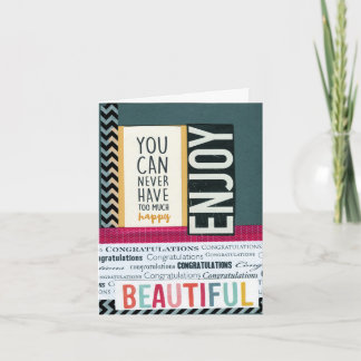 Glückwünsche Enjoy falteten 4 x 5,6 Karte