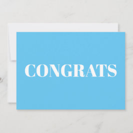 Glückwünsche, Glückwünsche, blaue weiße Karte