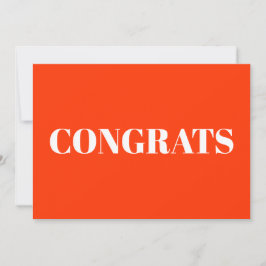 Glückwünsche, Glückwünsche, neonorange weiße Karte