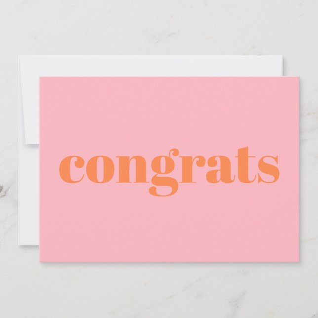 Glückwünsche, Glückwünsche, pastellfarbene orangef (Vorderseite)